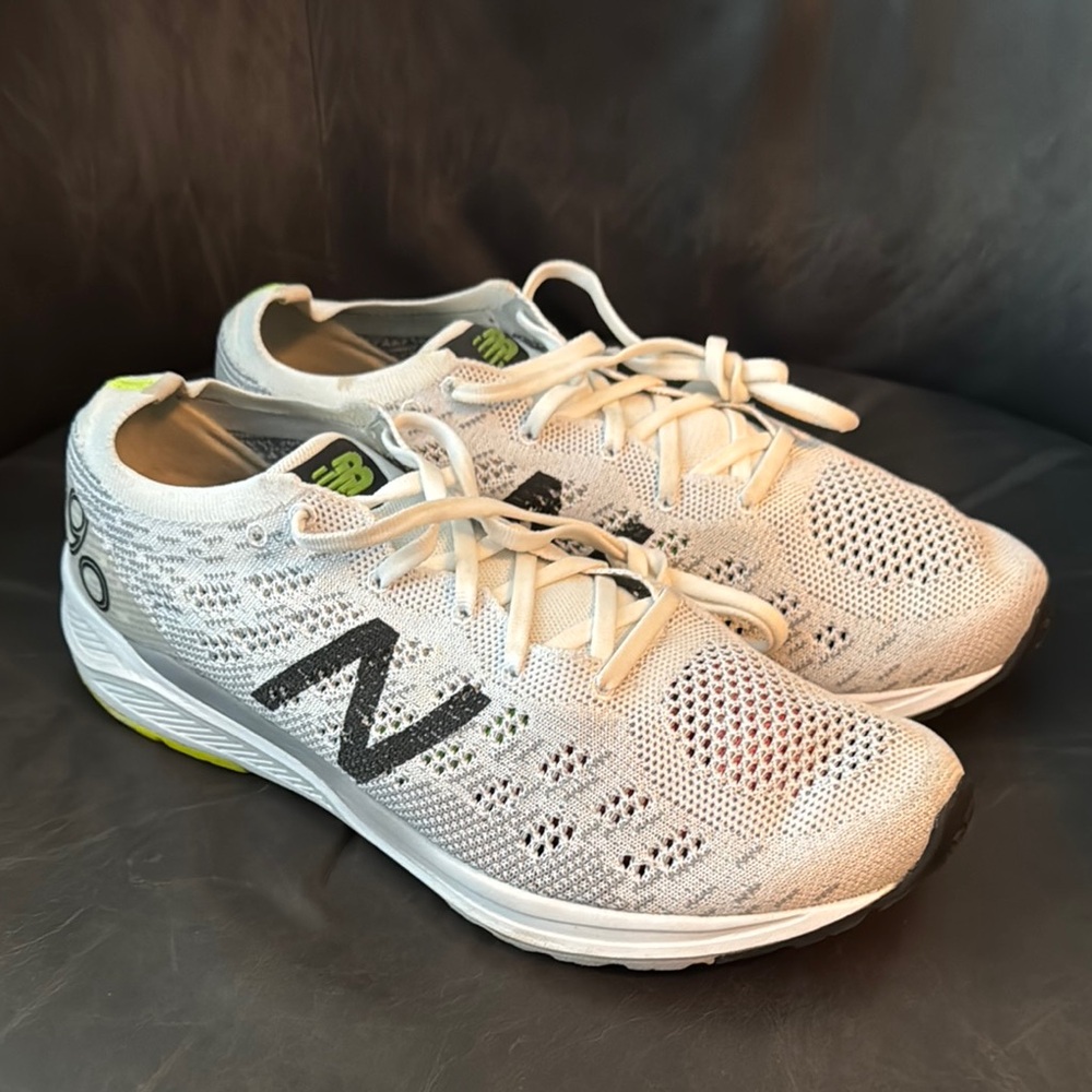 New Balance White and Gray Athletic Sneakers 890